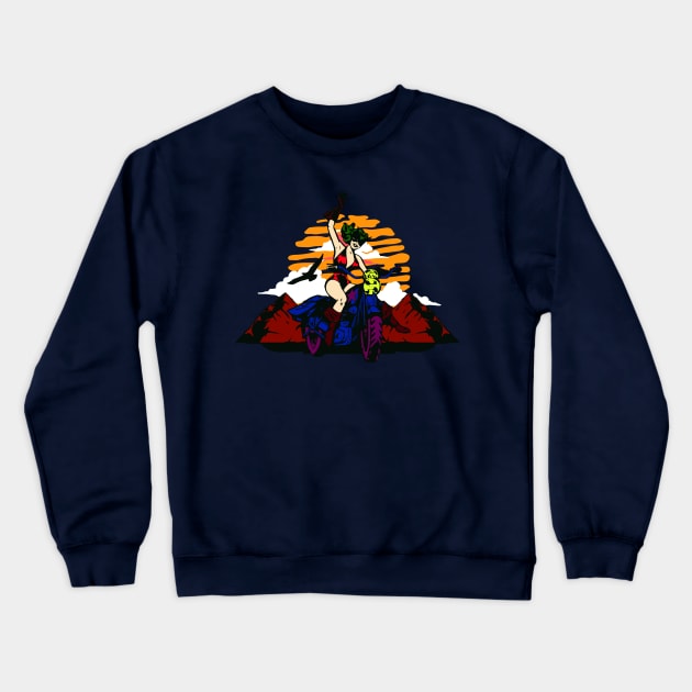 Biker girl Crewneck Sweatshirt by Right-Fit27